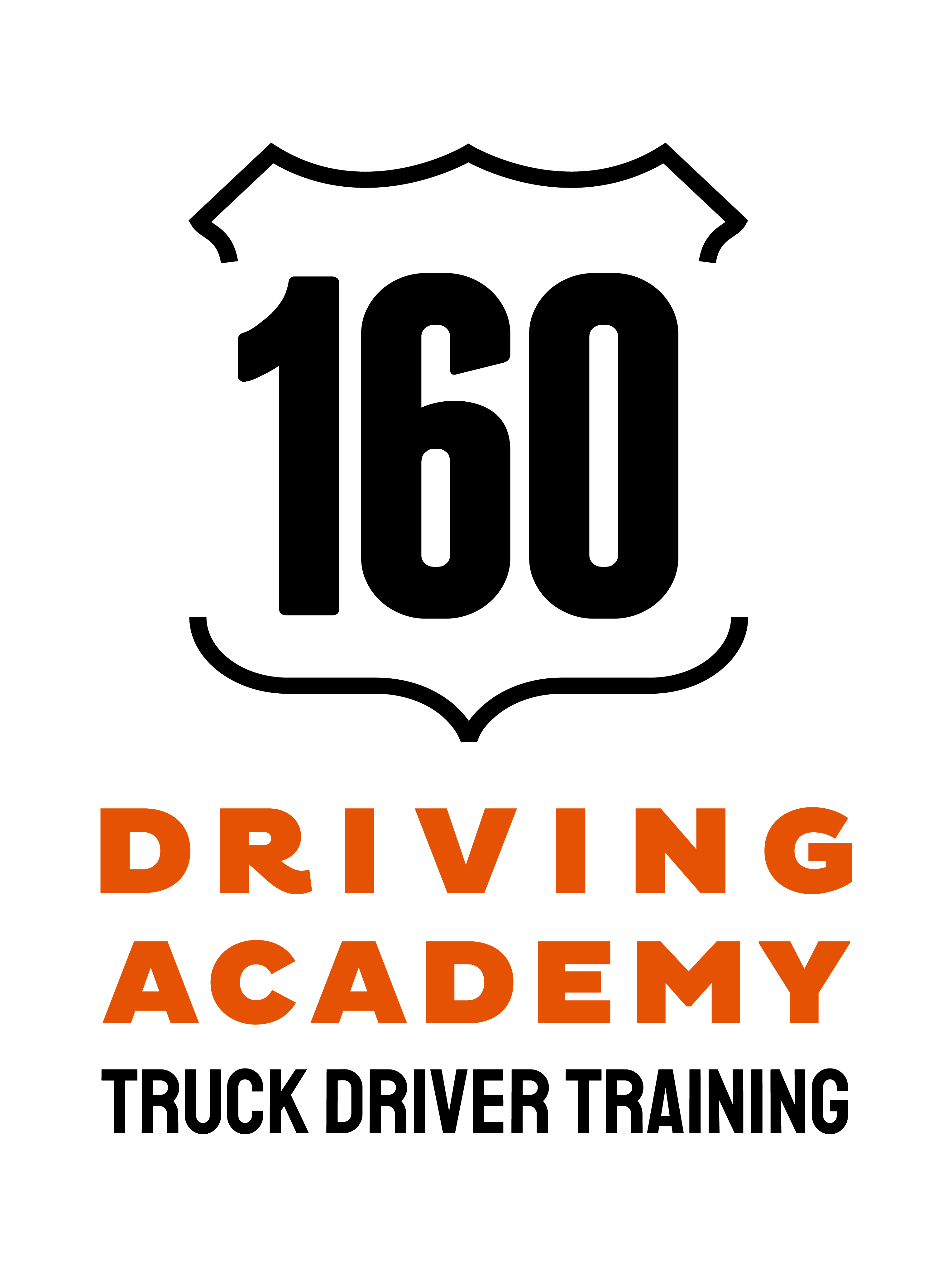 Driving Academy text in bold orange letters on a black background.